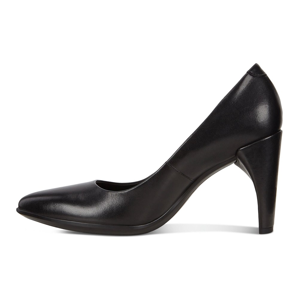 ECCO Womens Pumps Black - Shape 75 Pointy Sleek 2.0 - GBD-872639